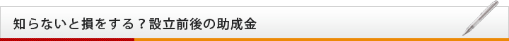 知らないと損をする？設立前後の助成金