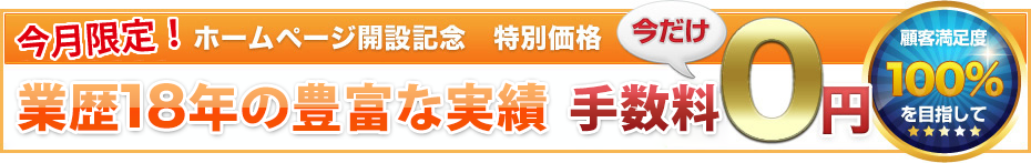 12月限定！ホームページ開設記念 特別価格 業歴13年の豊富な実績 手数料今だけ0円